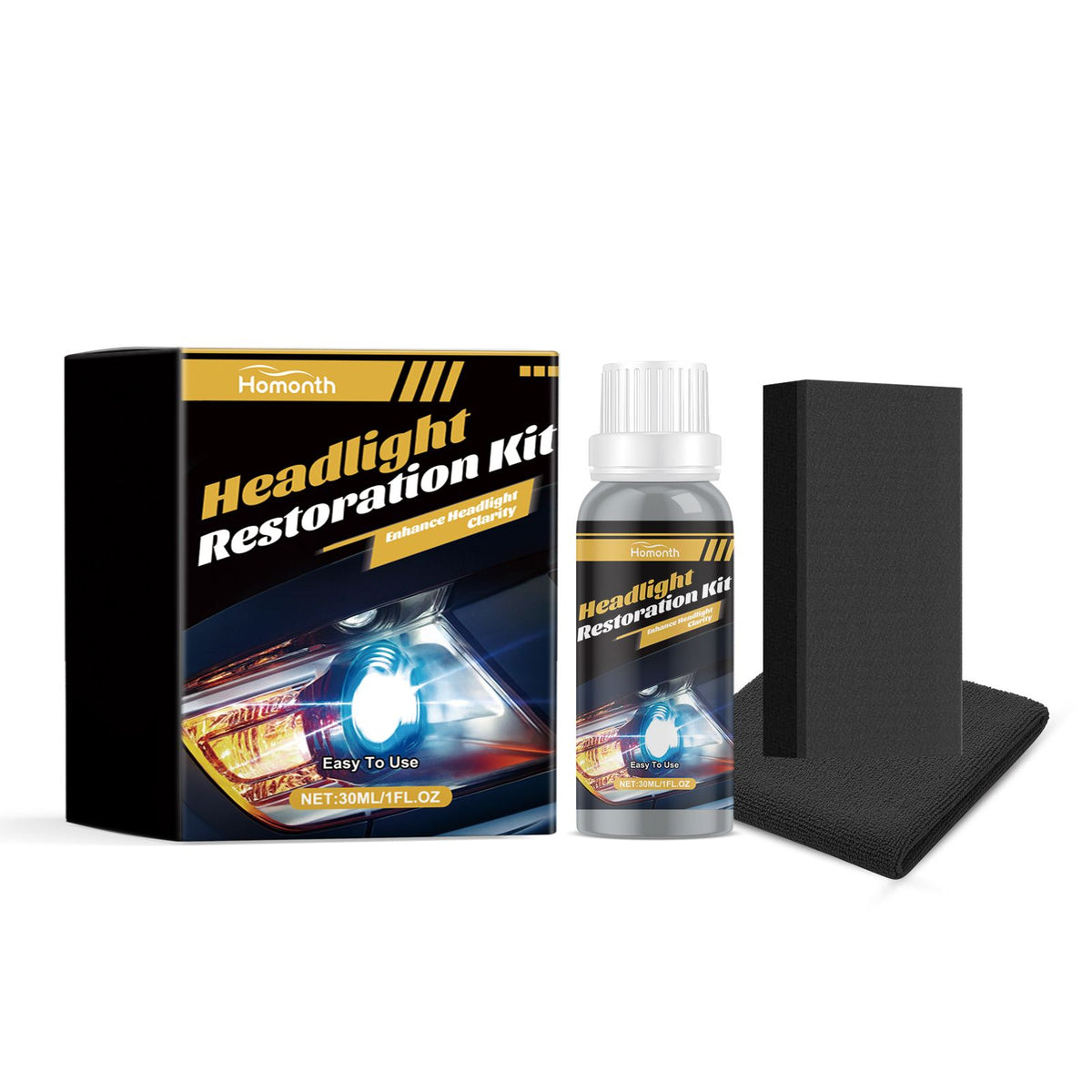 HOMONTH Automotive Headlight Lens Care Kit