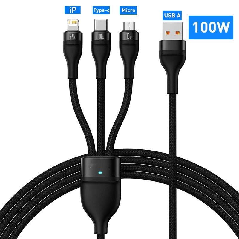 3 en 1 câble USB C pour IPhone 14 Pro 11 câble chargeur 100W