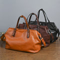 Sac à main en cuir retro breveté en cuir brillant