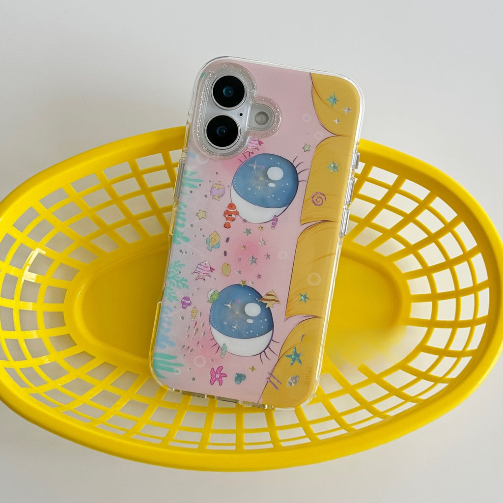 Cas téléphonique résistant à l'éblouissement pour les filles mignonnes Star-Eyed