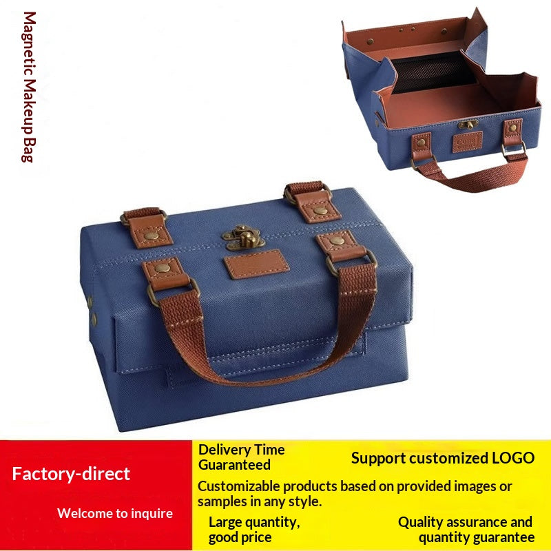 Sac de maquillage portable magnétique PU pour le stockage et le transport