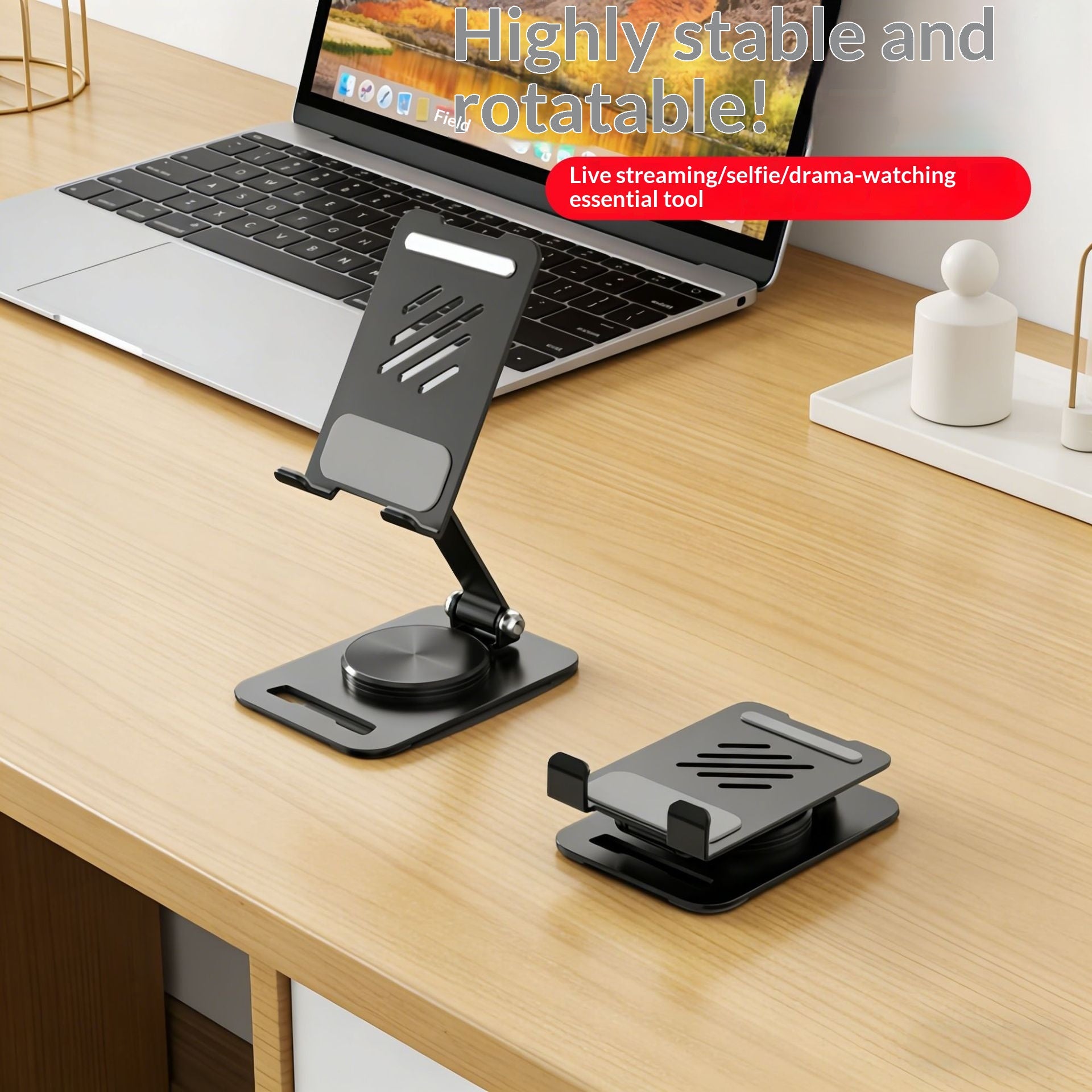 Support de boîtier de téléphone magnétique rotatif pour deux téléphones