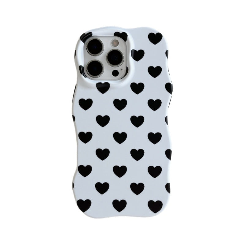 Plein écran Little Heart Matte Wave Phone Case