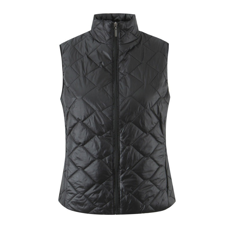 Veste zippée pour femmes avec col de support sans manches