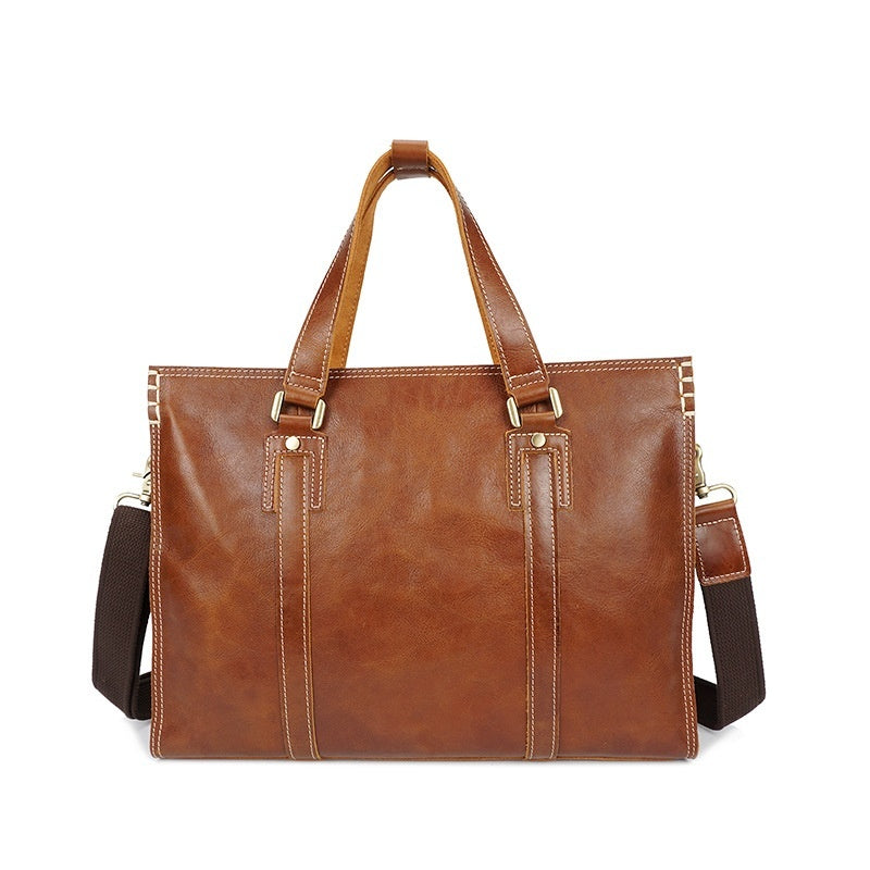 Première couche Cowhide Oily Sac de messager en cuir