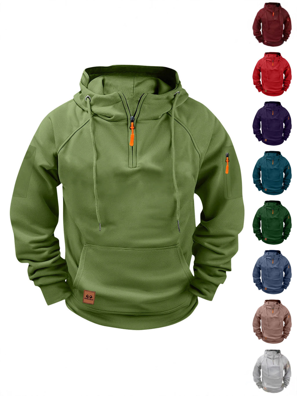 Printemps et automne Sweatshirt homme Hoodie Zipper Multi-Pocket Pullover Sports Casual Sweat