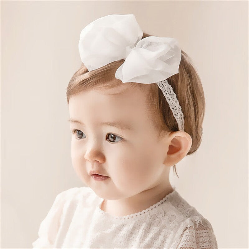 Bébé Filles Mignon Bow-noeud Bandeau de tête Soft Dentelle Bandeau de cheveux floral Nouveau-né Bébé Tout-petits Enfants