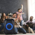 Haut-parleur de partie sans fil portable avec lumière LED 2 sans fil Mics télécommande TWS Music Ac