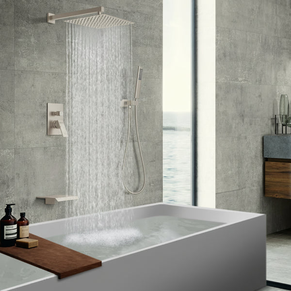 Système de douche en nickel brossé NPT pour homme