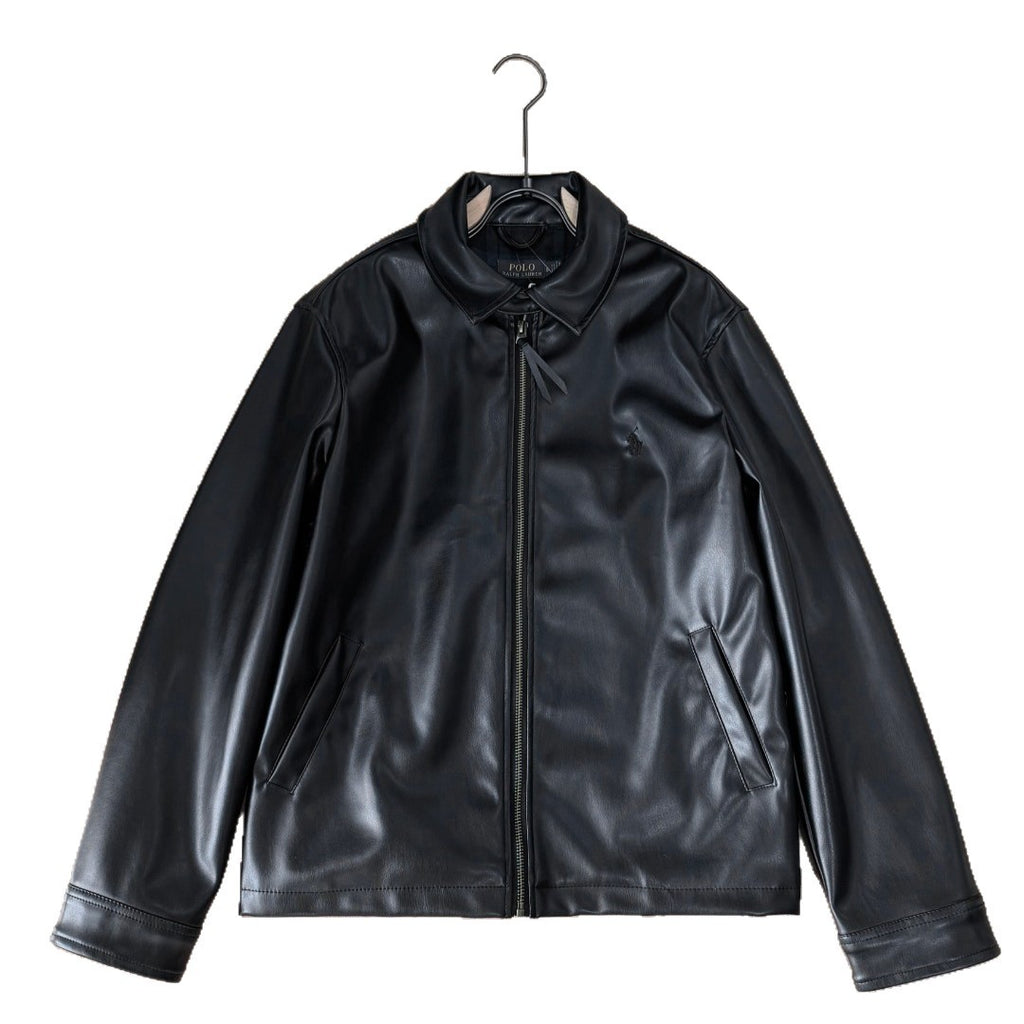 Veste en cuir à manches longues zippée d'hiver
