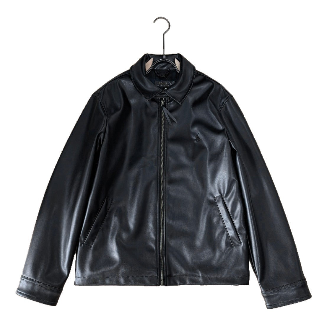 Veste en cuir à manches longues zippée d'hiver
