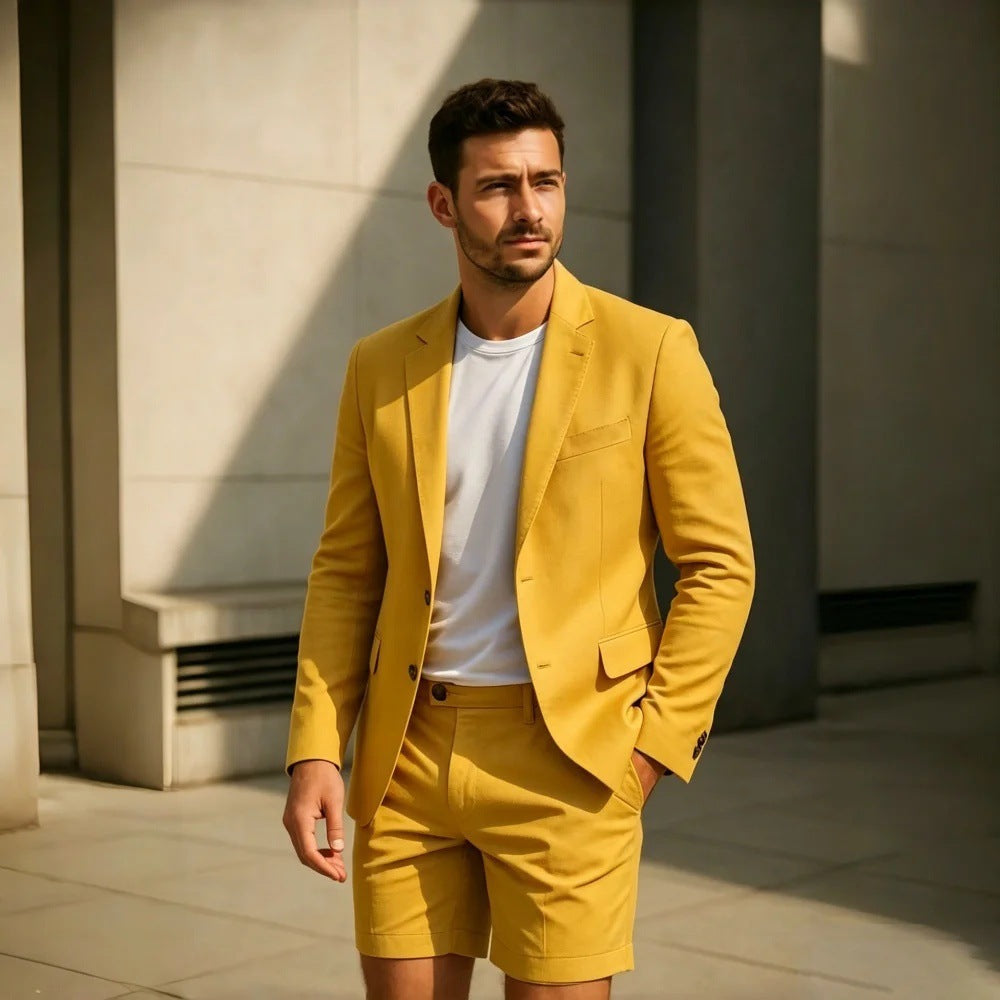 Élégant, minimaliste Ensemble de costumes pour hommes de style court