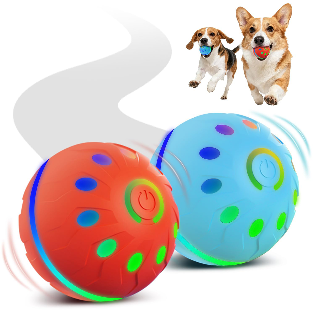 2 Pack Jouets interactifs pour chiens avec lumières