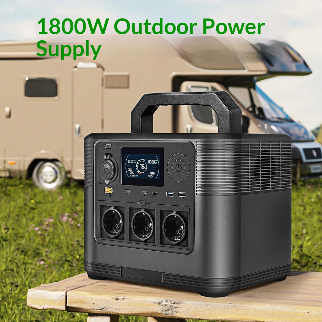 1800W Stockage d'énergie extérieure haute capacité Centrale portable LiFePO4