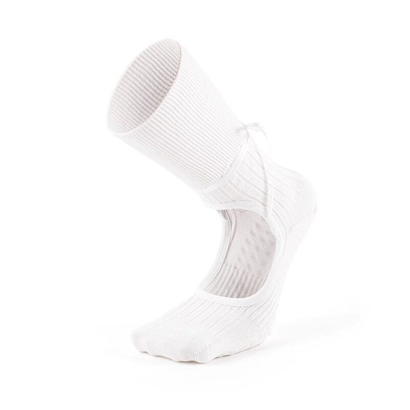 Chaussettes de yoga sans dos de style ballet avec semelles antidérapantes en silicone
