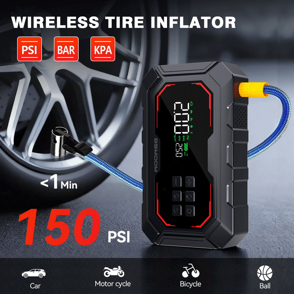 5 En 1 voiture J Ump Banque d'alimentation avec compresseur d'air et booster de batterie légère