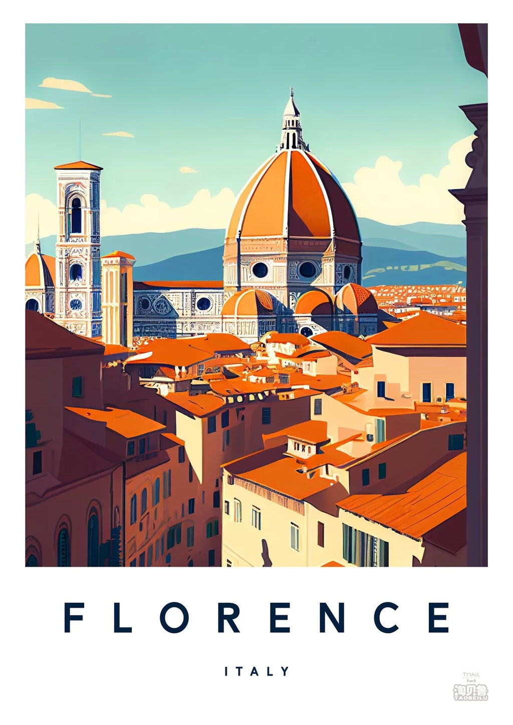 Décoration d'affiche de la ville européenne de voyage de Florence