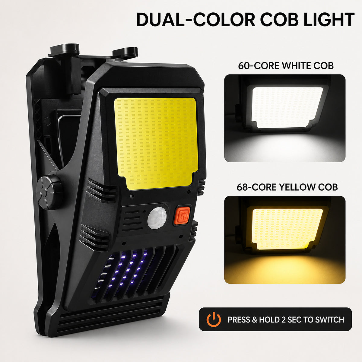 Solar Powered Rechargeable Motion Sensor COB Garden Light W7104 2 For Yard Decoration LED