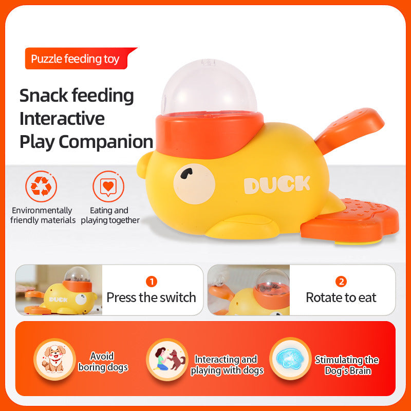 Dog Puzzle Feeder Interactive Pet Food Treat Dispenser Cartoon Duck Design Animaux antidérapants