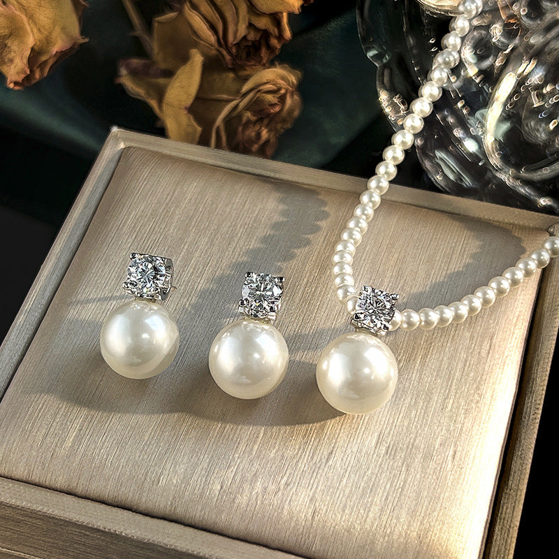 Perle set collier perles blanches pour les femmes