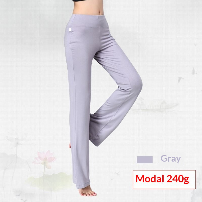 Pantalons de yoga modaux en couleur solide pour femmes