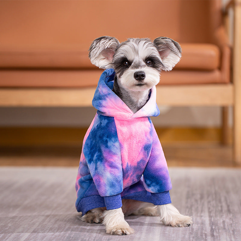 Tie-dye Hoodie pour petits chiens moyens et grands Poodle Bichon Golden Retriever Labrado