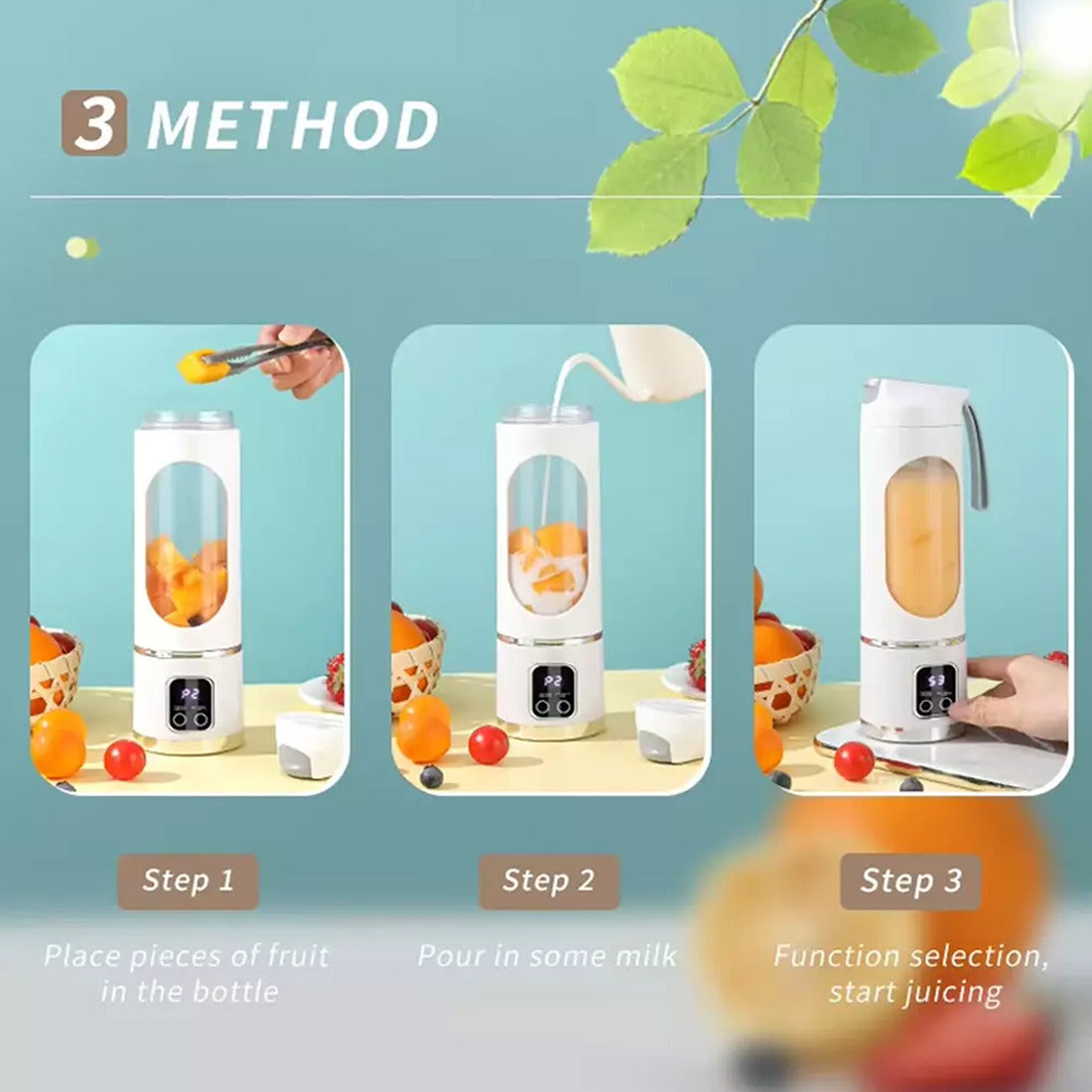 Portable USB Rechargeable Juicer Cup Mélangeur de mélangeur électrique Smoothie Maker 450ml