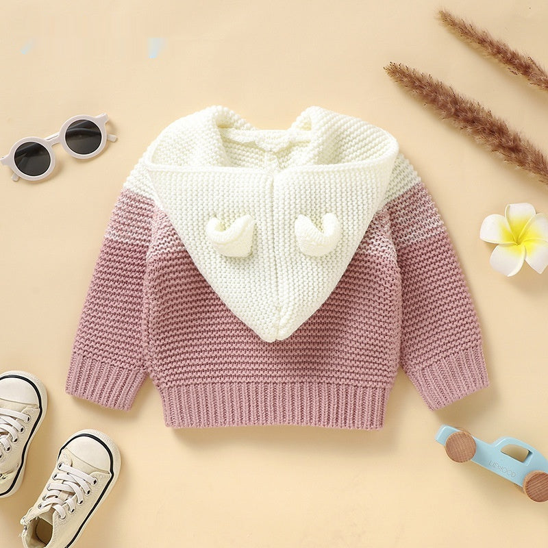 Vêtements de dessus à capuche à câblodistribution pour bébé