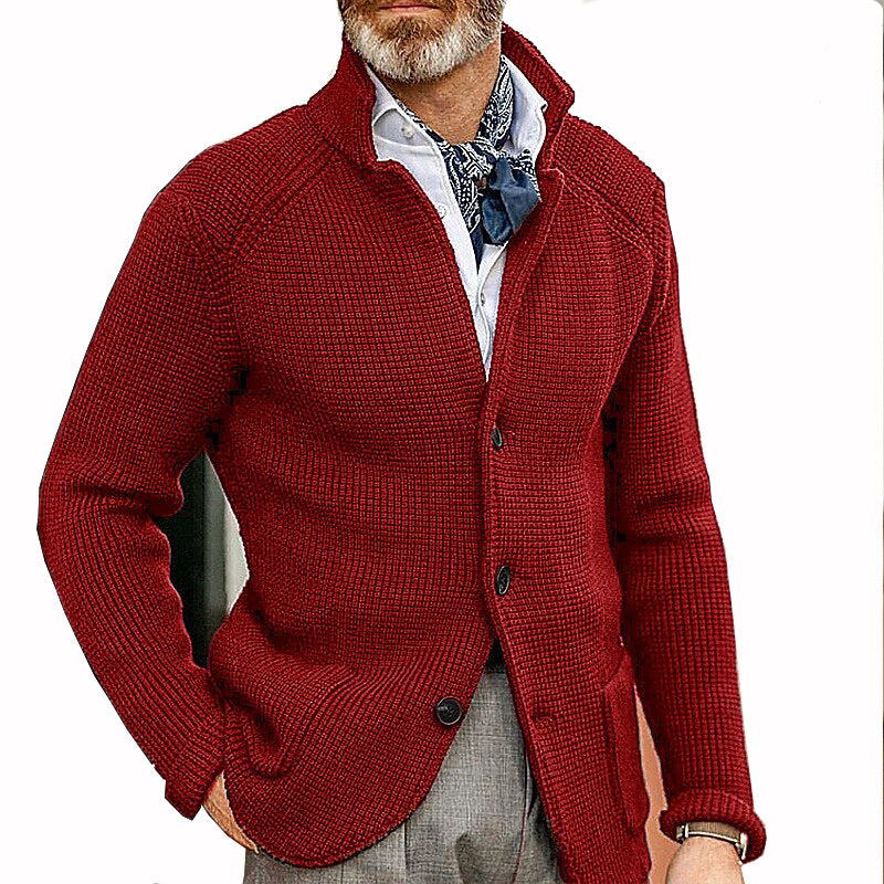 Veste de sweater en lapelle tricotée pour homme d'automne et d'hiver d'Amazon