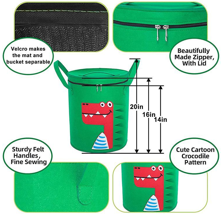 Sac de rangement feutre Toy Play Mat 2 en 1 Pull Rope