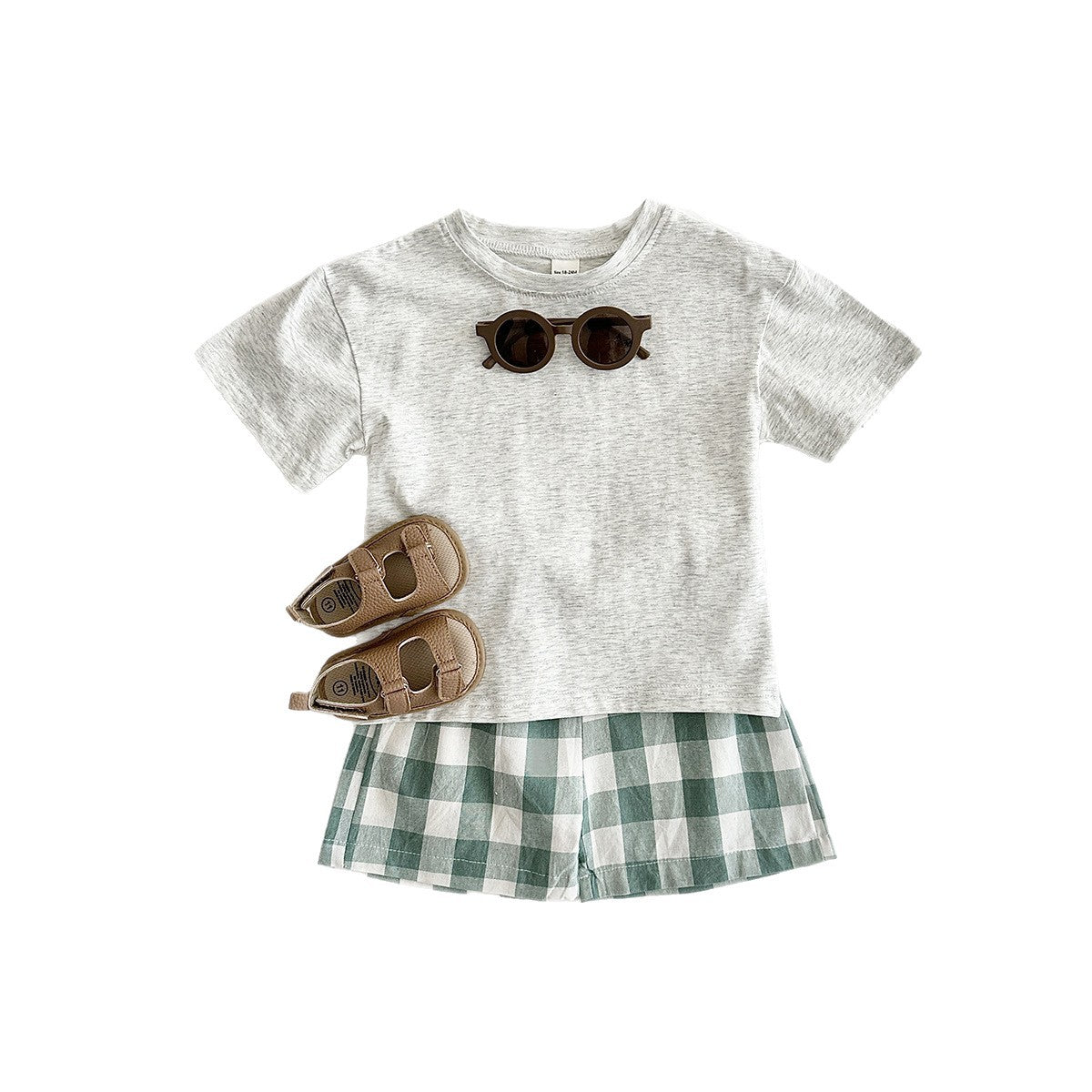 Ensemble de T-Shirt imprimé Dinosaur d'été en coton pur pour enfants