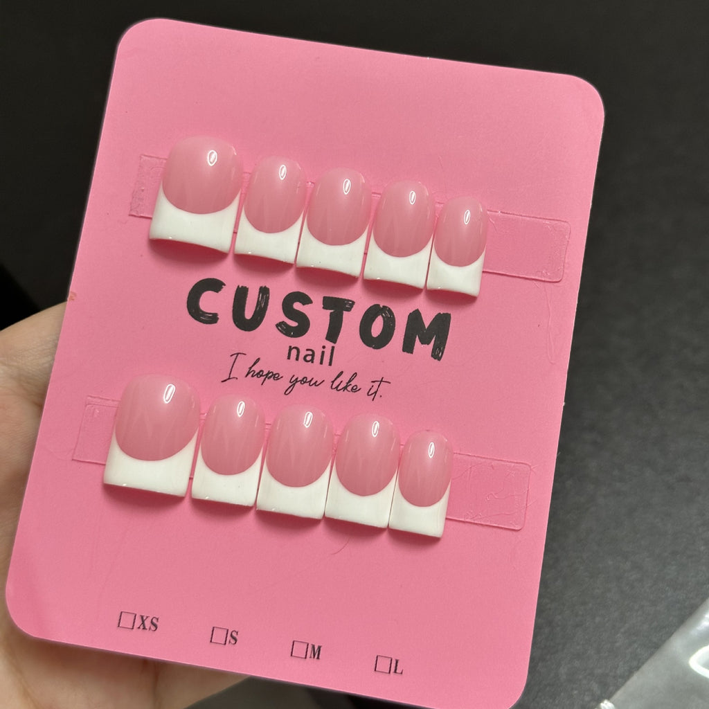 European And American Short Square Nails entièrement faits à la main