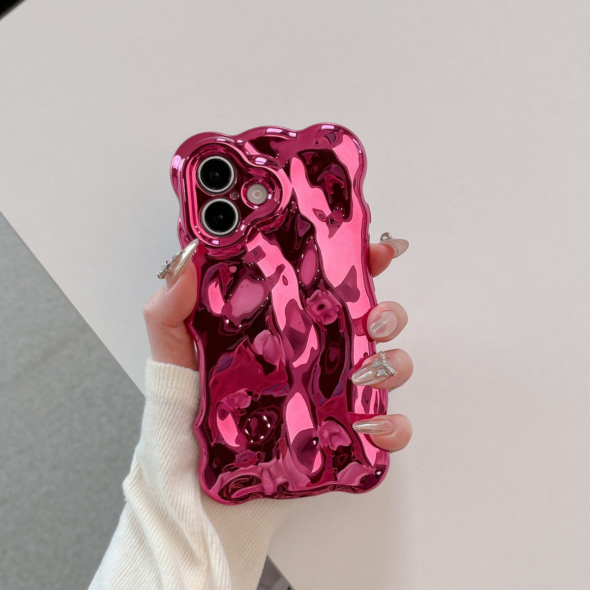 Téléphone portable de haute qualité Solid Color Wave Shell
