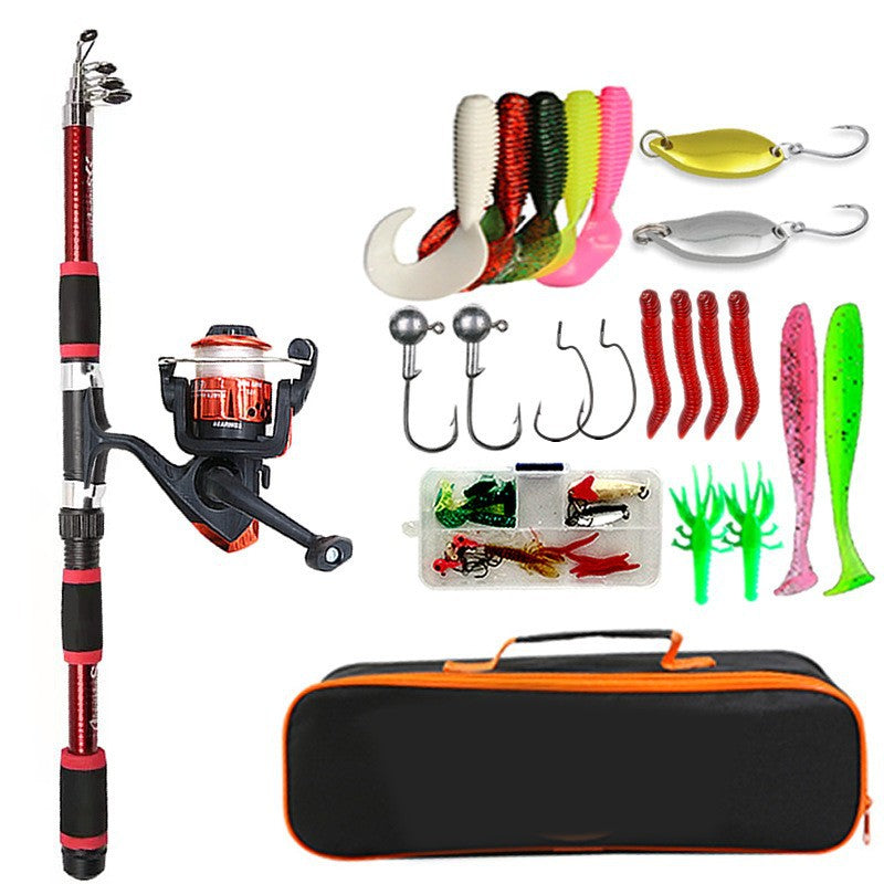 Portable ultra-short pocket short fishing rod suit