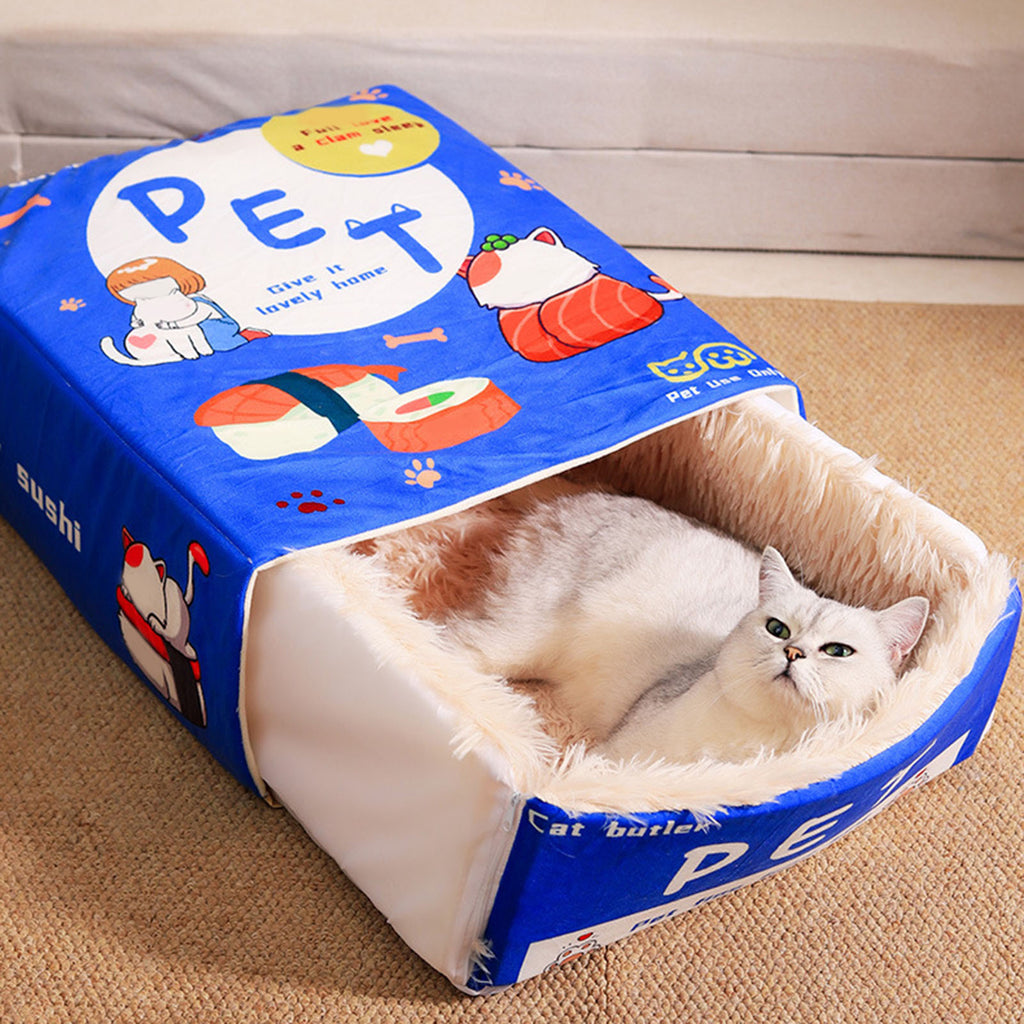 Boîte Snack Cat Lit Cartoon Rectangulaire Entièrement enfermée Quatre Saison Universelle Multifonctionnelle