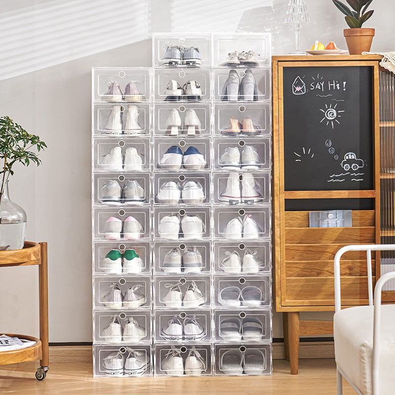 Boîte à chaussures en plastique pliable transparent simple