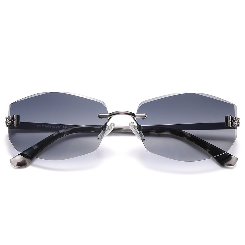 Bord de coupe sans cadre métal décoratif Nylon Degré intérieur Film bleu Conduite Lunettes de soleil
