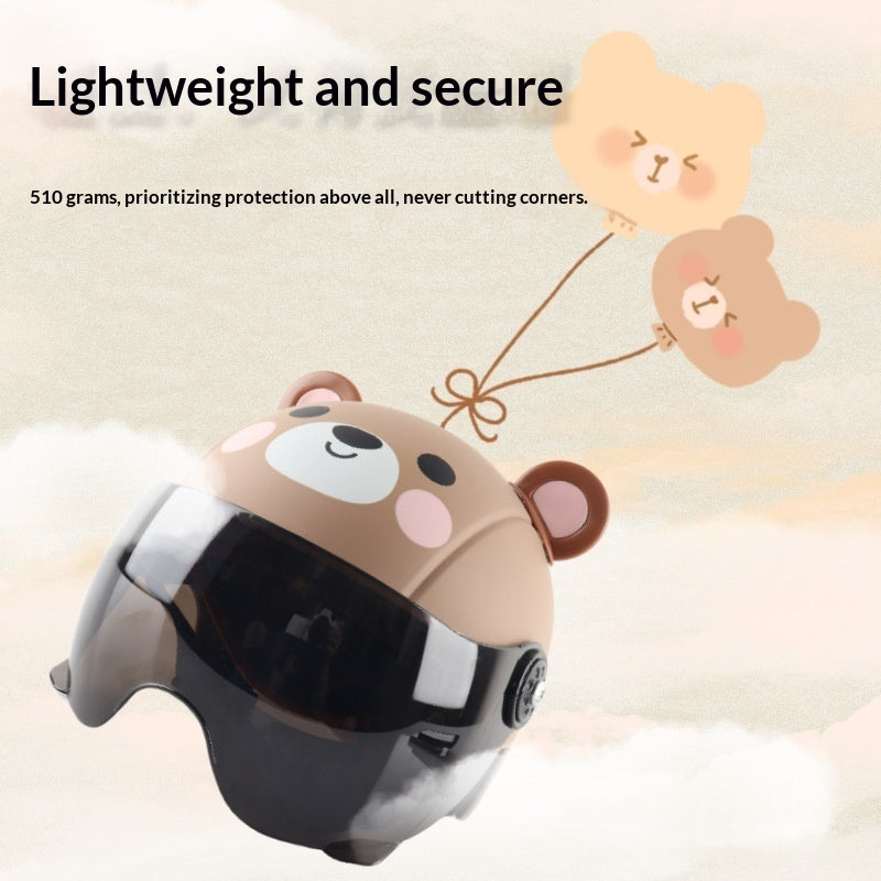 Véhicule électrique pour enfants Casque Cartoon mignon demi-casque de sécurité pour vélo
