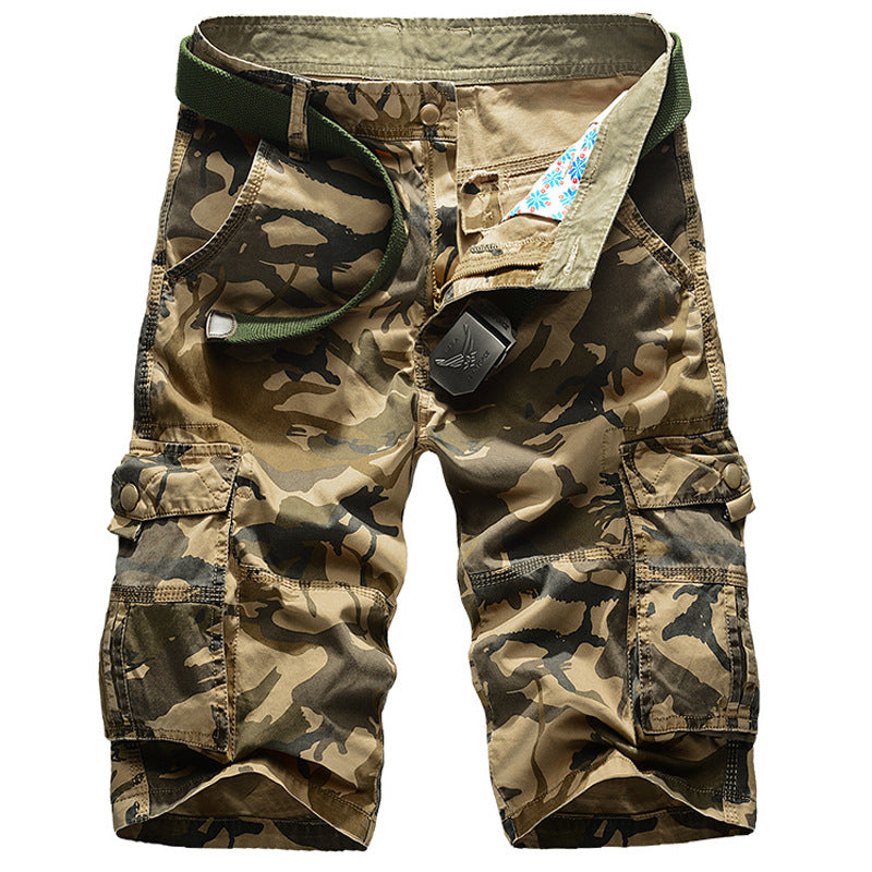 Homme Summer Loose Fit Cargo Short Tissu mince Multi Pocket Camo Bermuda & Capri Cas