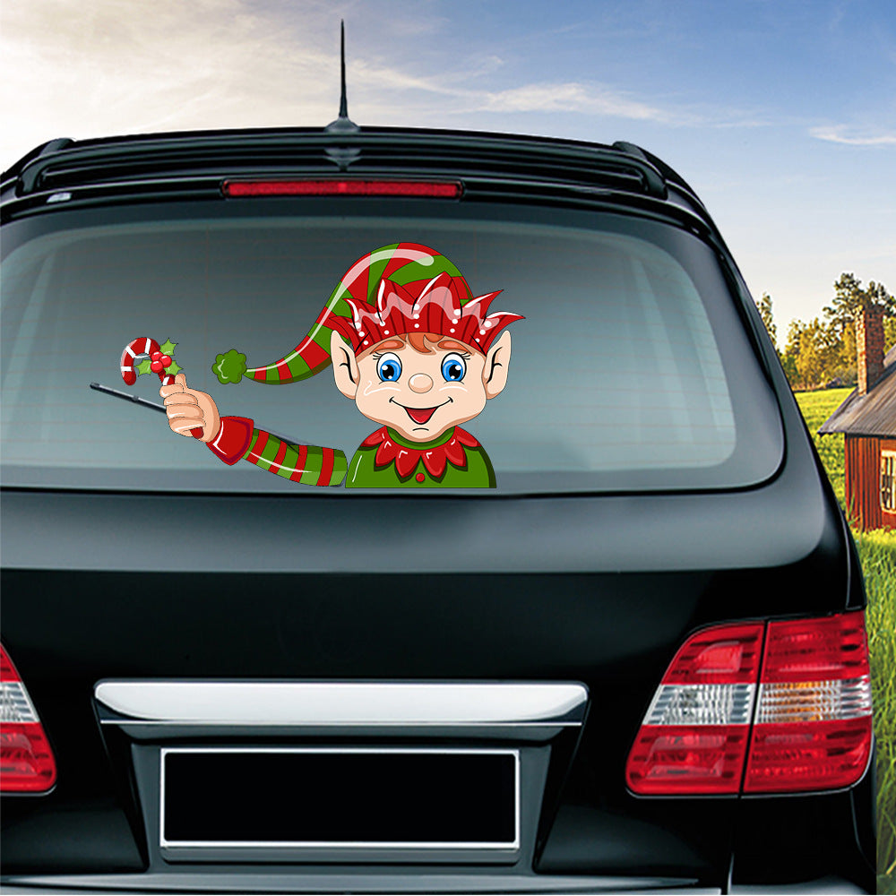 Populaire essuie-glace Santa Claus autocollant peut enlever la voiture arrière essuie-glace Sticker Car Sti