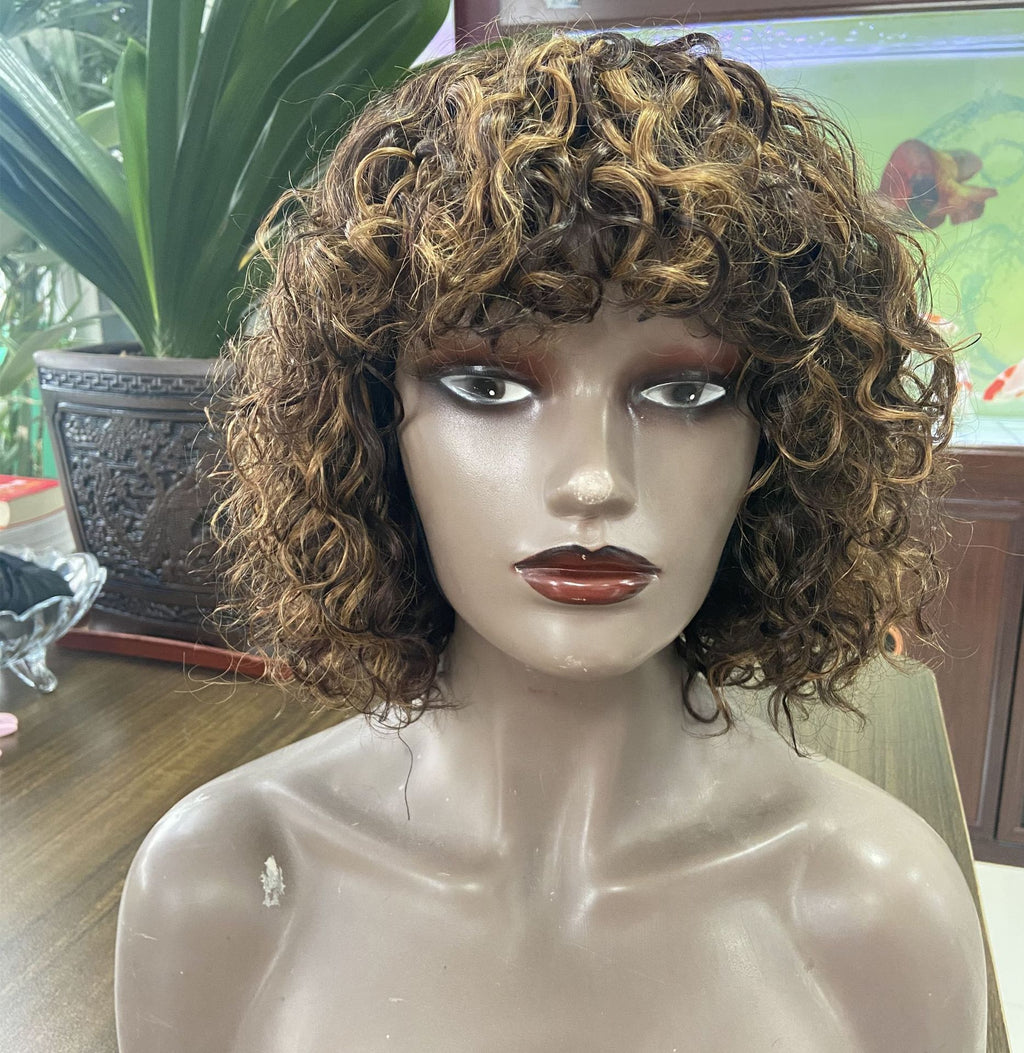 Cheveux humains Mécanisme complet Bob Headgear