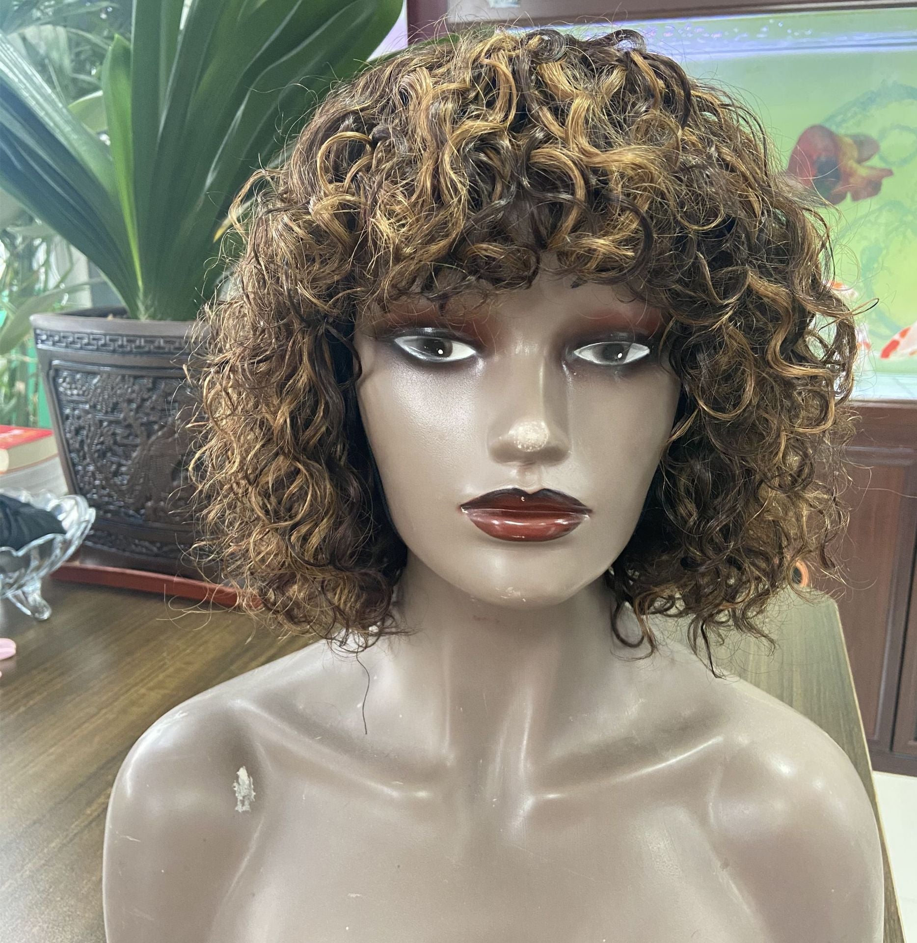 Cheveux humains Mécanisme complet Bob Headgear