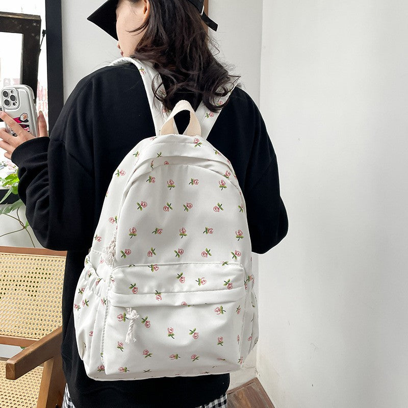 Sac à dos imprimé floral de style préppy