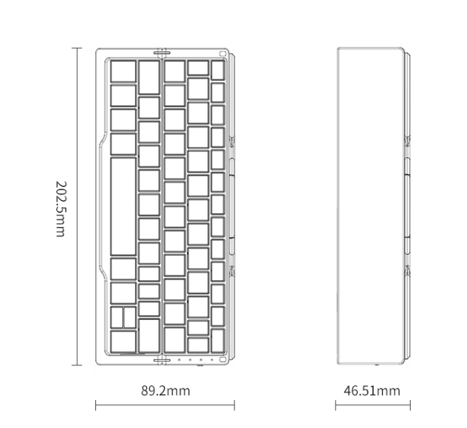 Mini Folding Three Bluetooth Wireless Keyboard
