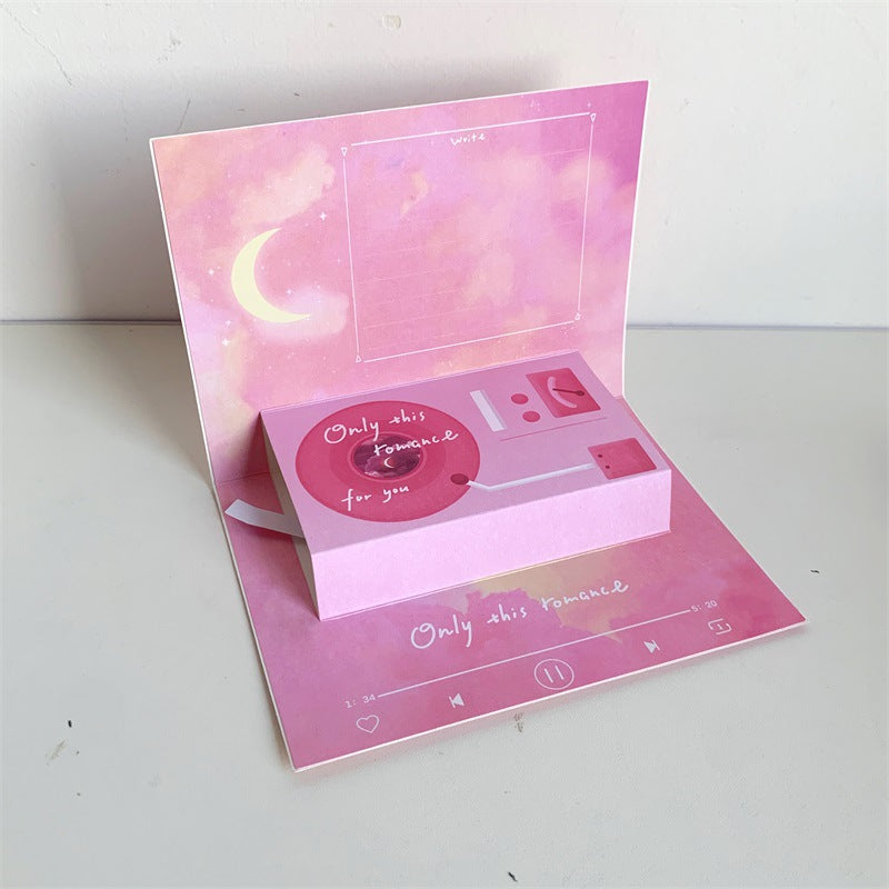 Phonograph cadeau d'anniversaire Cartes de voeux stéréoscopiques créatives