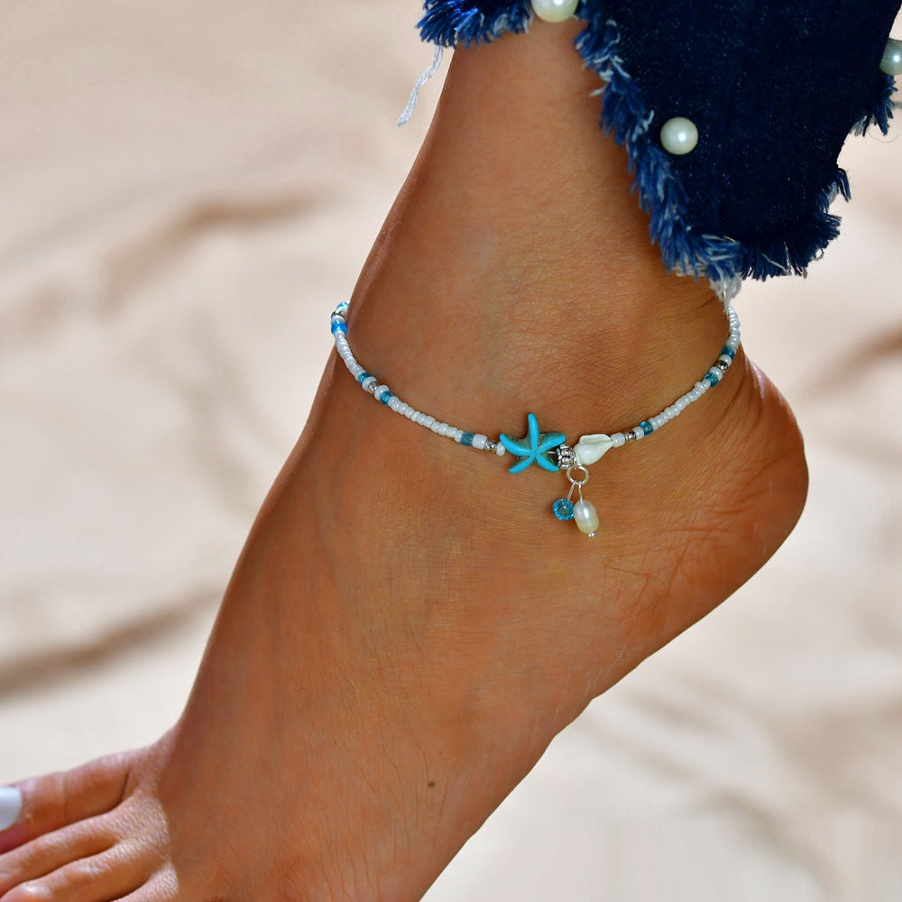Étoile de mer de style plage Riz et pied de conch