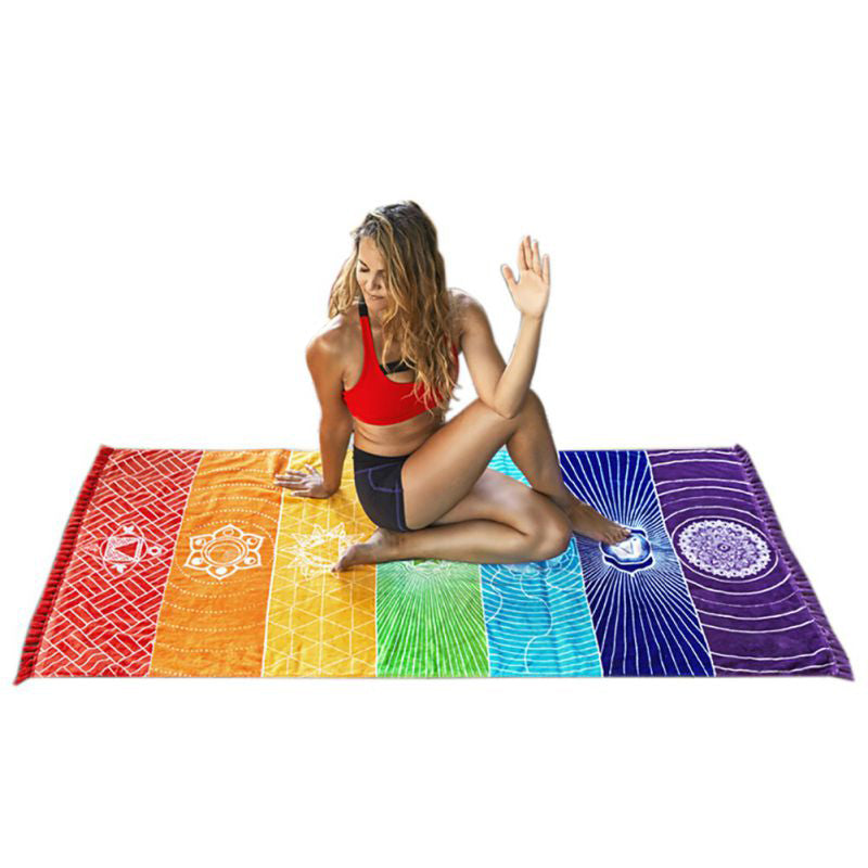 Bohemia Inde Mandala Blanket Beach Tapis de yoga