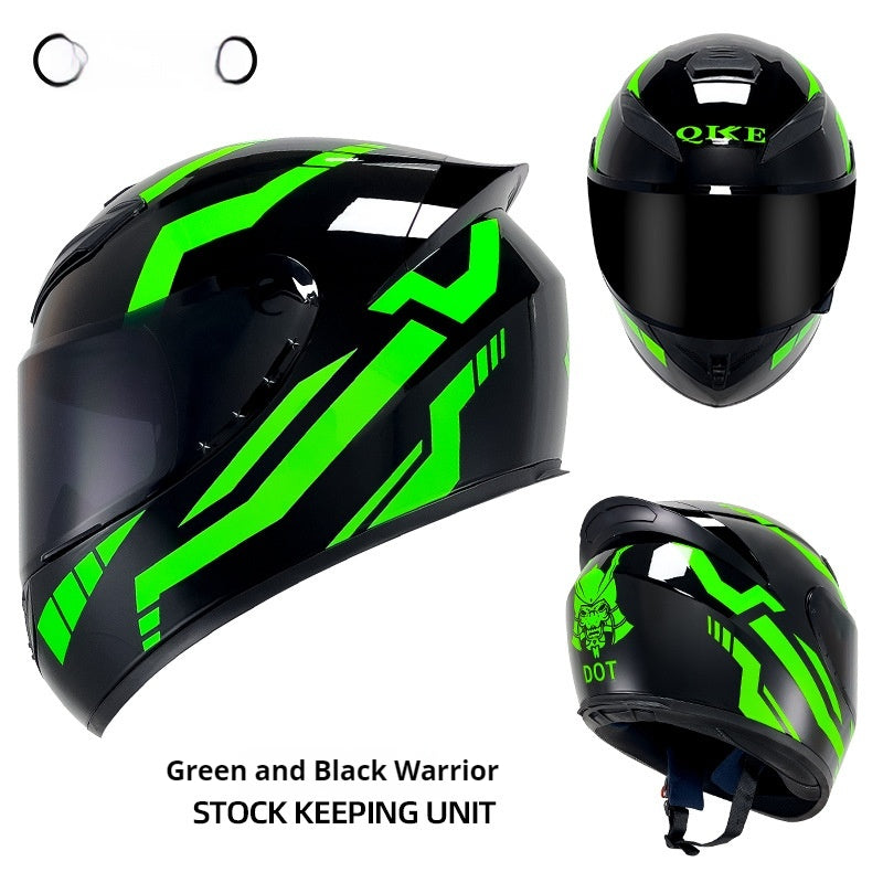 Hiver Personnalité Casque de moto Quatre saisons Knight Bluetooth Locomotive Plein visage