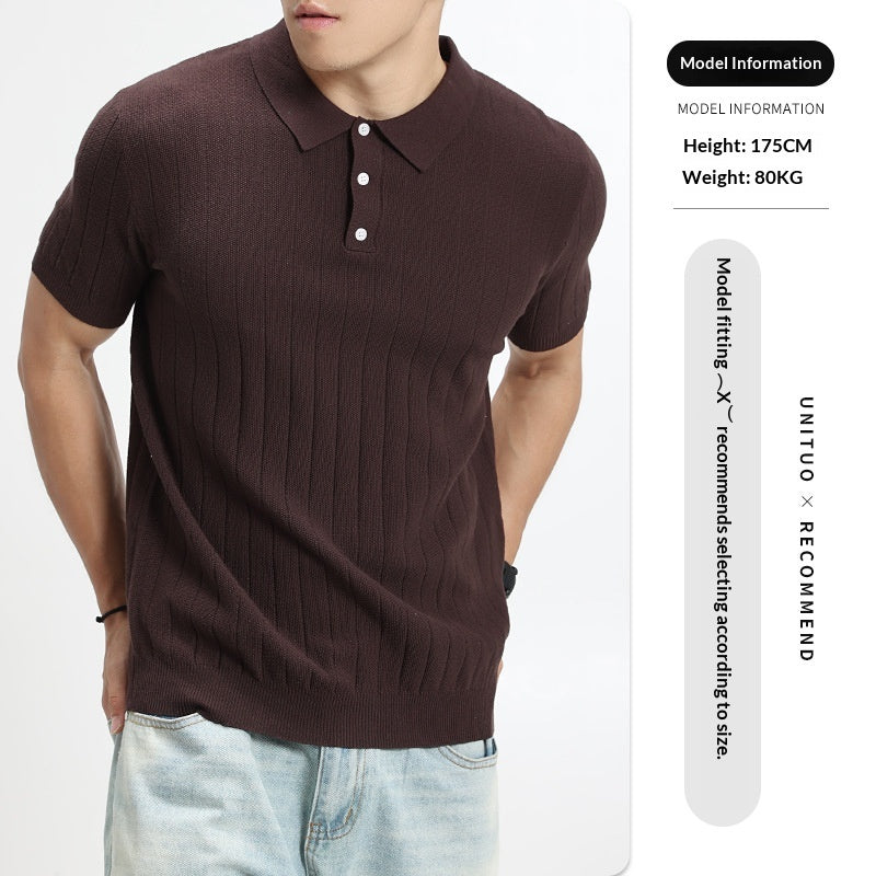 Men's Lightweight Ribbed Knit Polo