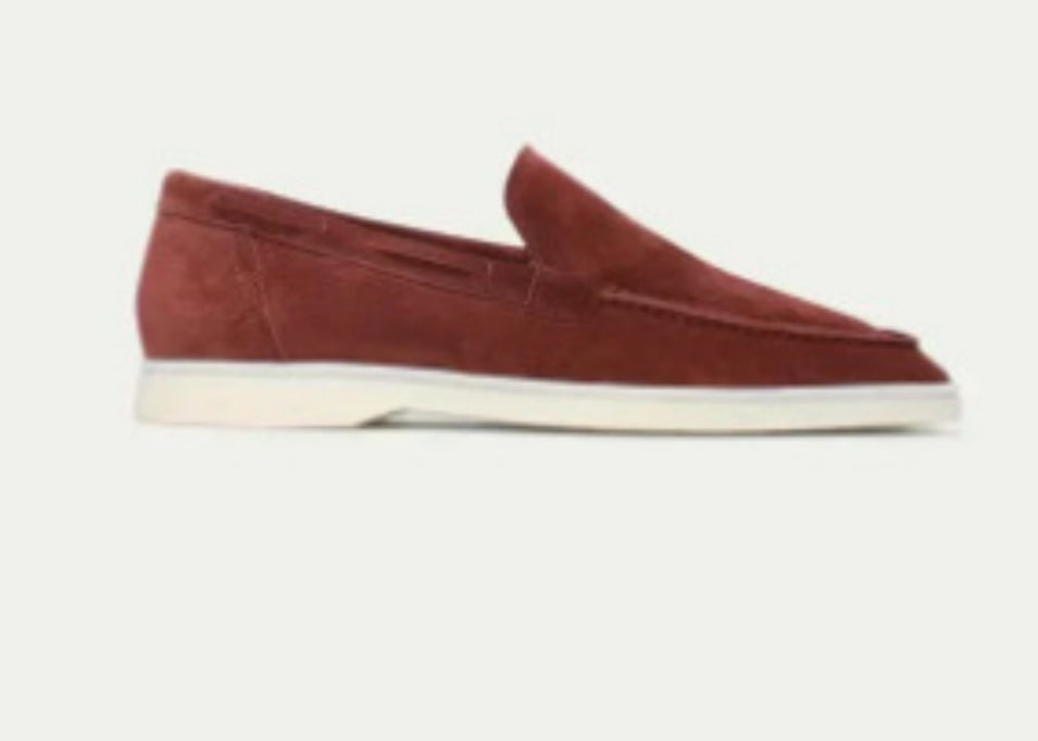 Chaussures plates avec suède givrée
